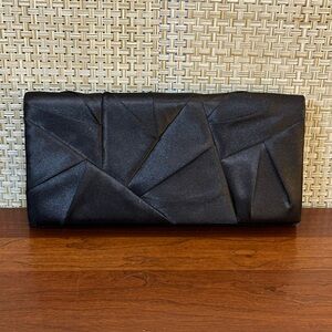 🌟HP🌟VTG 1980s-90s Jessica McClintock Black Satin Origami Style Evening Bag